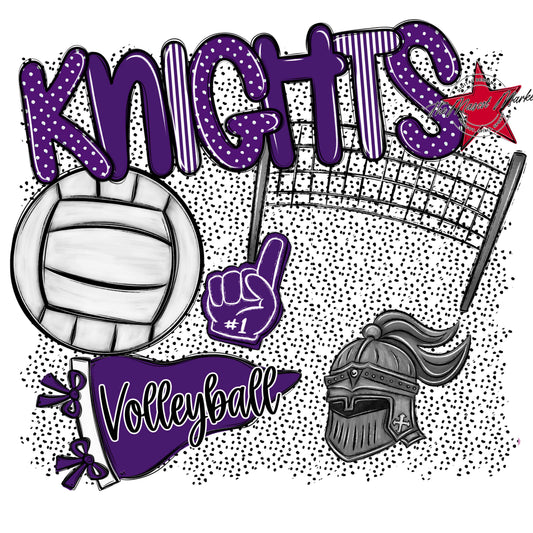 Knights Volleyball Spirit-Purple