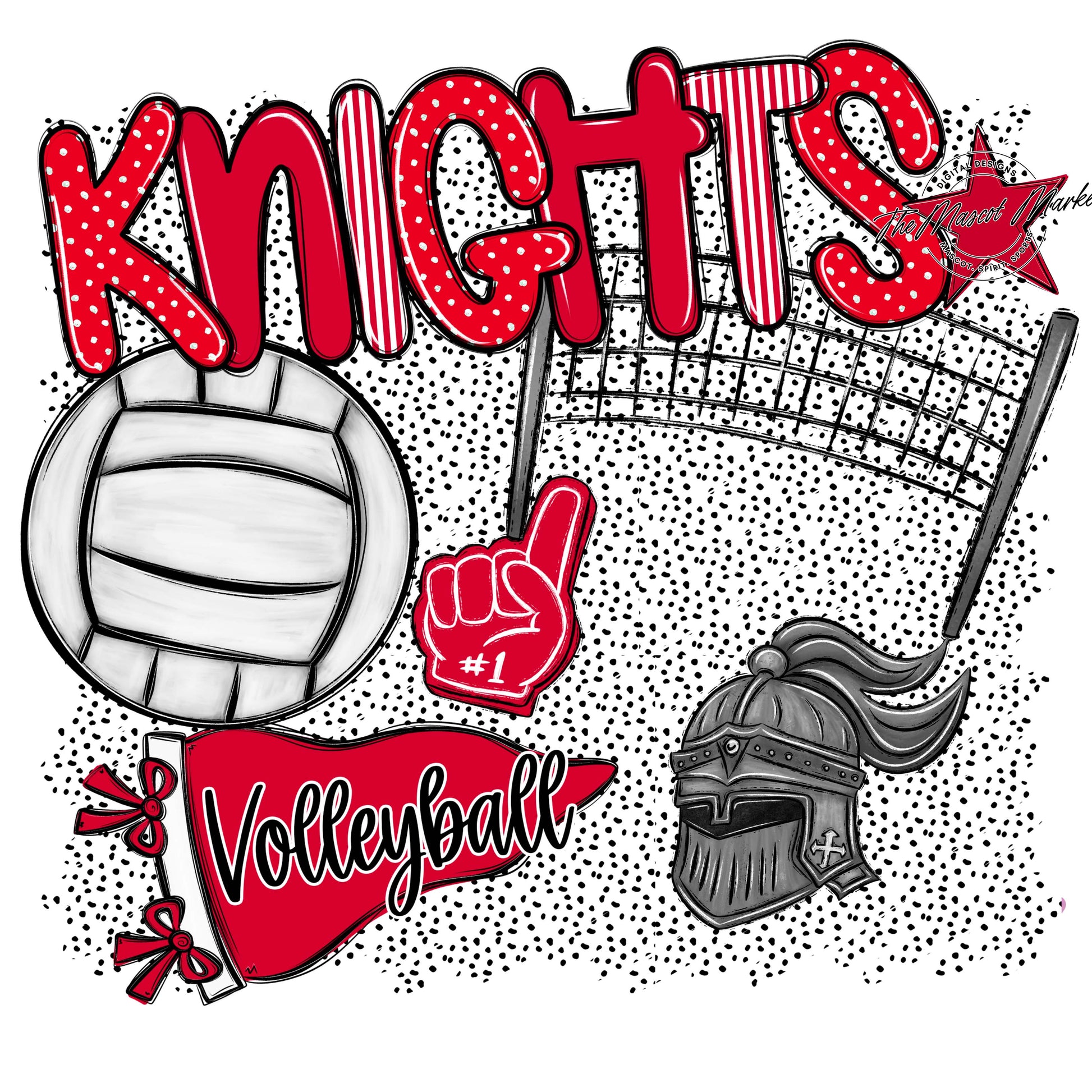 Knights Volleyball Spirit-Red