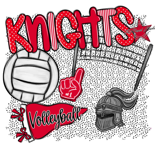 Knights Volleyball Spirit-Red