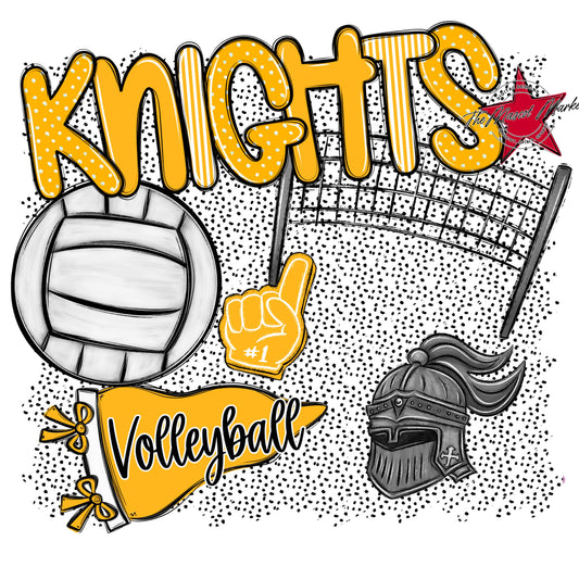 Knights Volleyball Spirit-Yellow