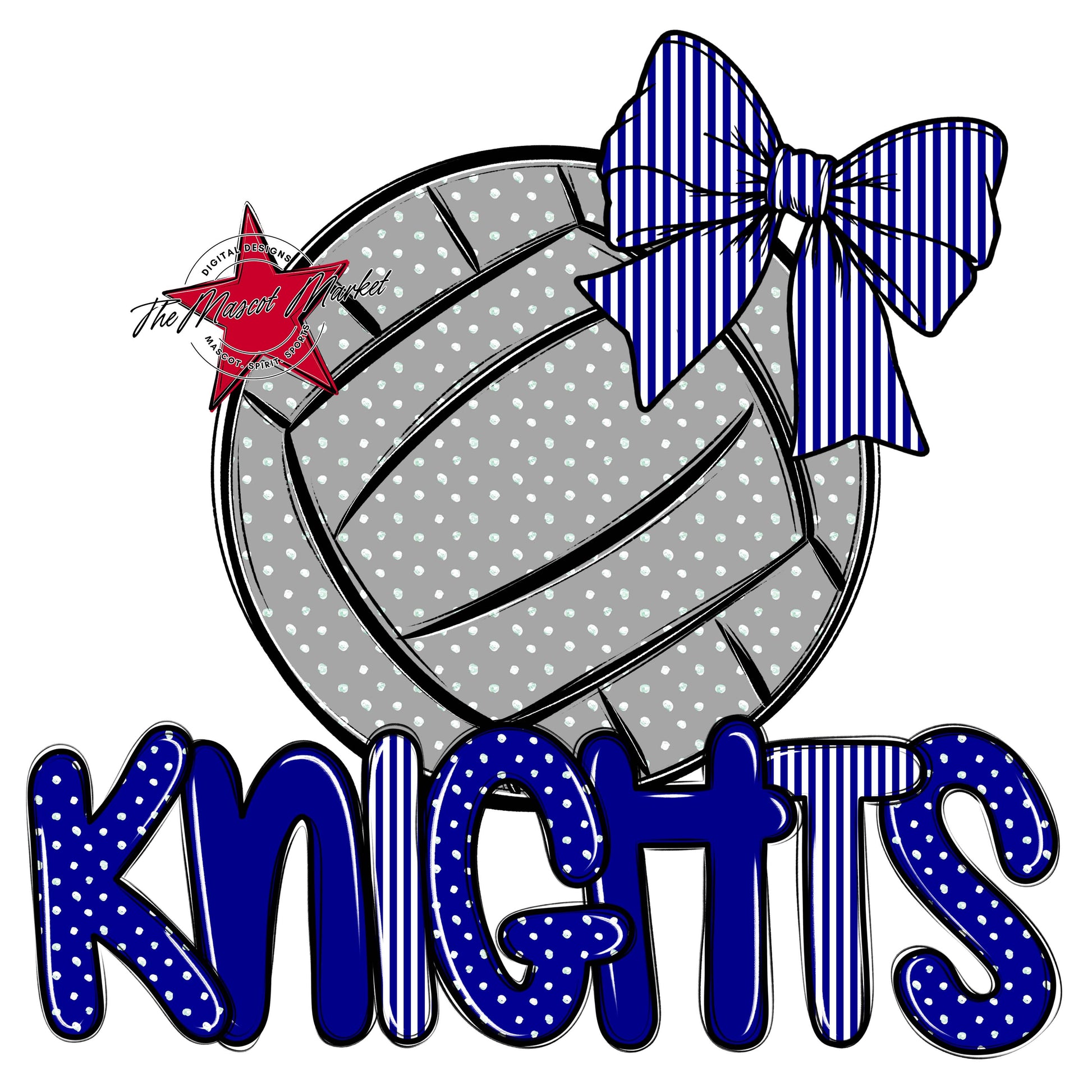 Knights Volleyball Spirit Design-Blue