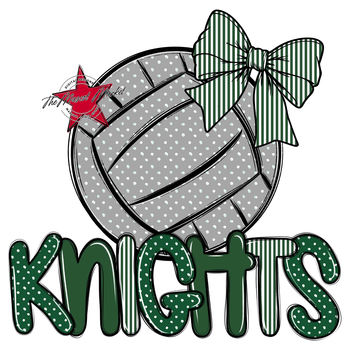 Knights Volleyball Spirit Design-Green