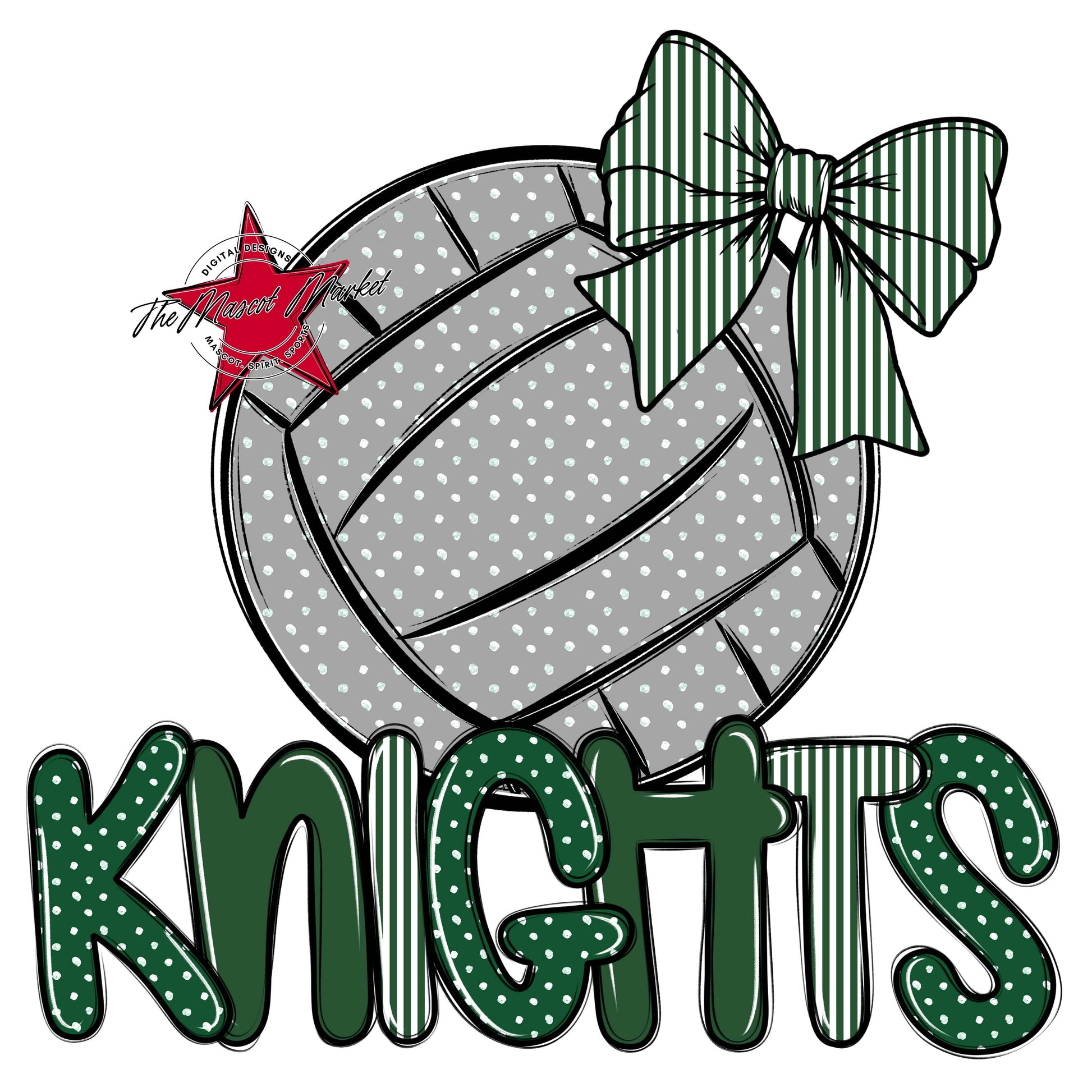 Knights Volleyball Spirit Design-Green