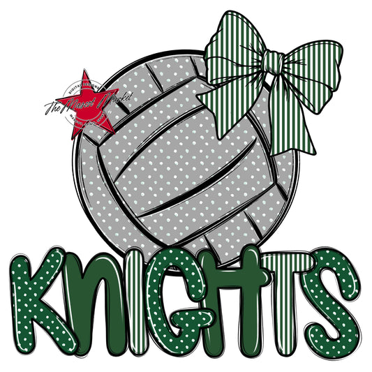 Knights Volleyball Spirit Design-Green