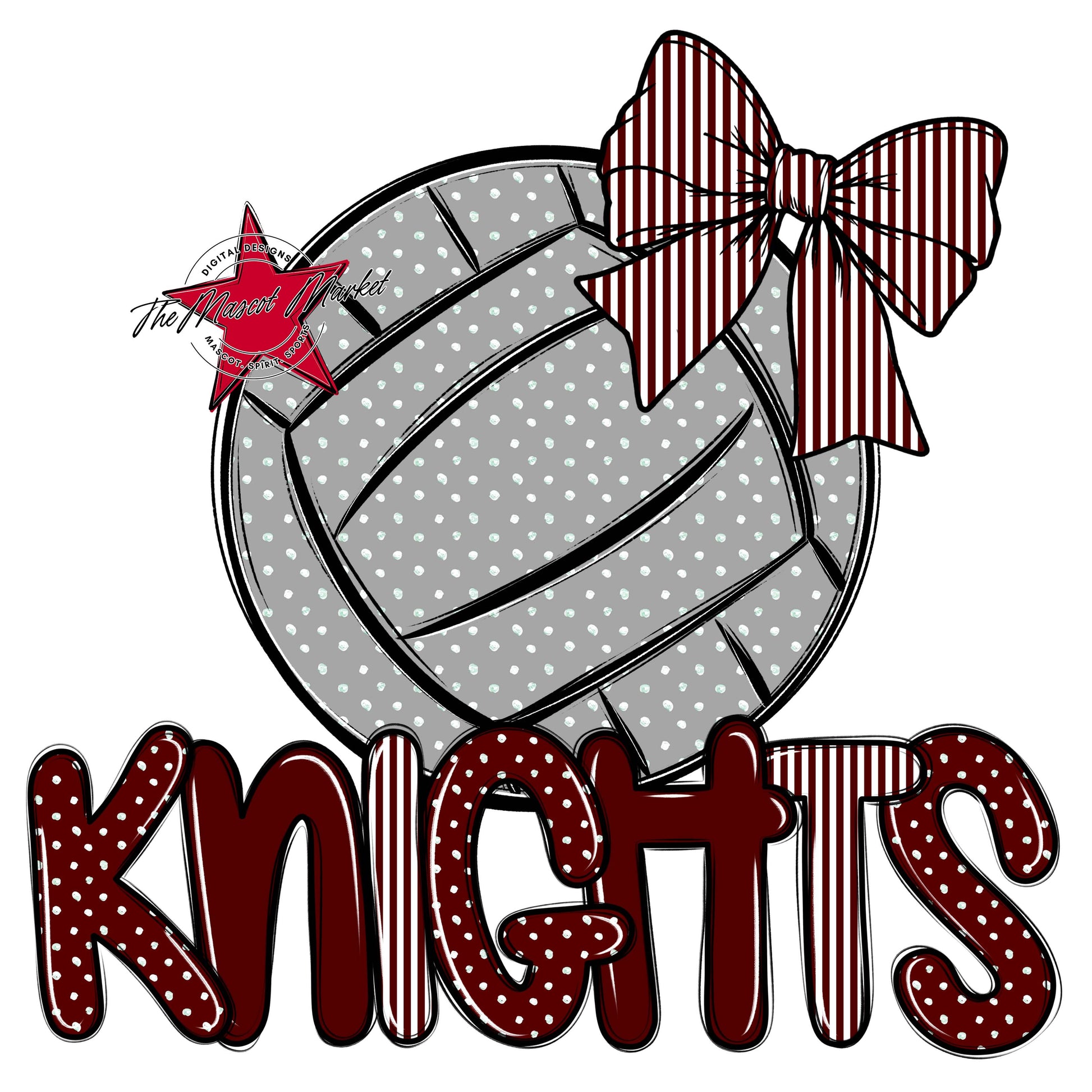 Knights Volleyball Spirit Design-Maroon