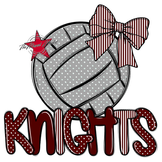 Knights Volleyball Spirit Design-Maroon