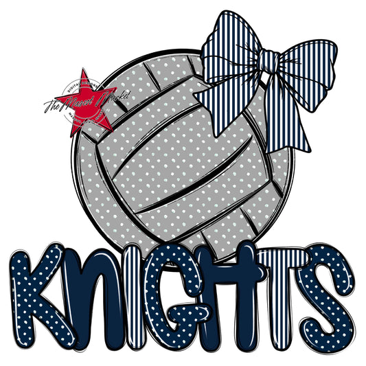 Knights Volleyball Spirit Design-Navy