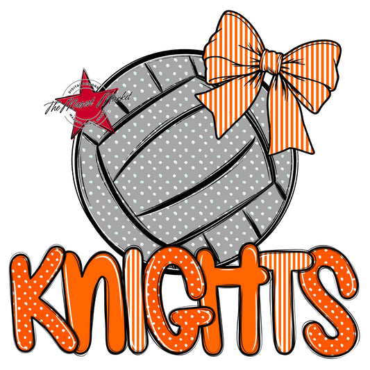 Knights Volleyball Spirit Design-Orange
