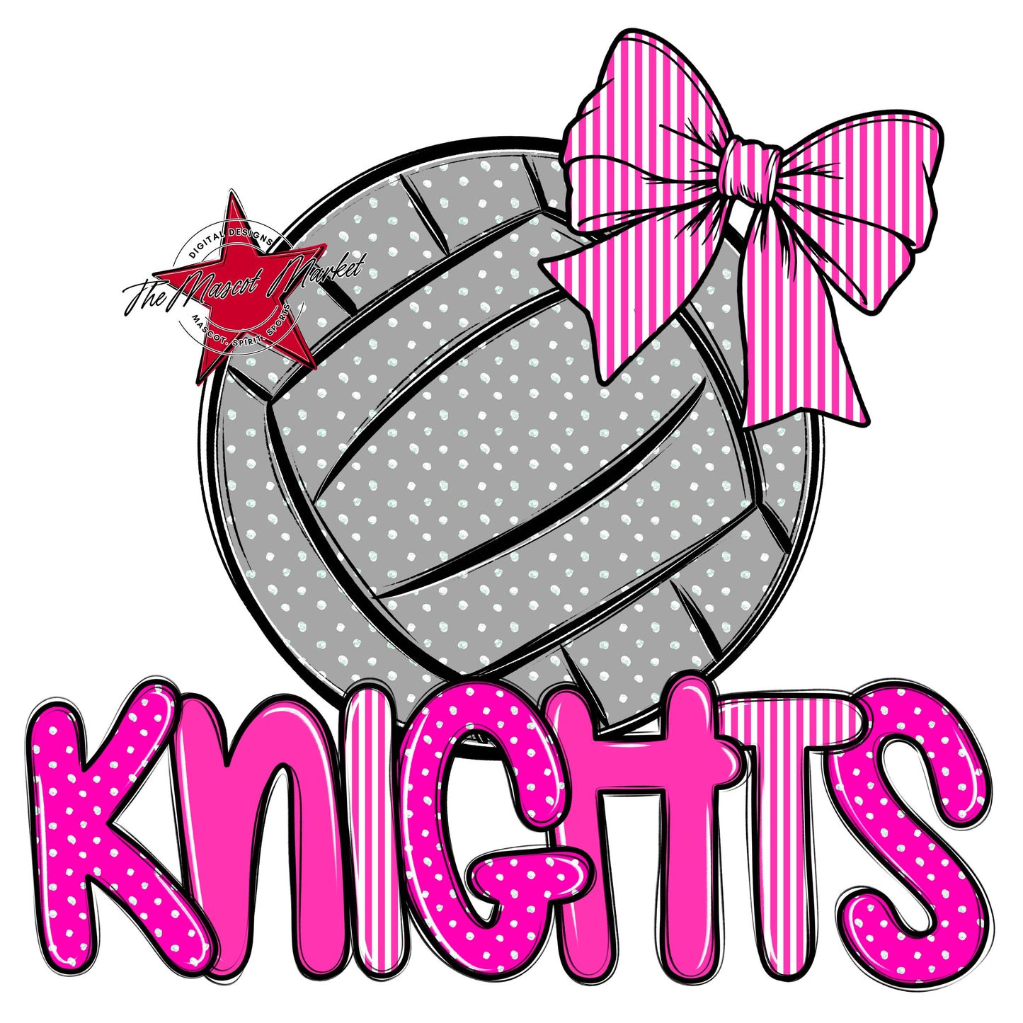 Knights Volleyball Spirit Design-Pink