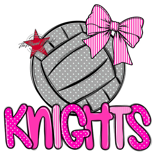 Knights Volleyball Spirit Design-Pink