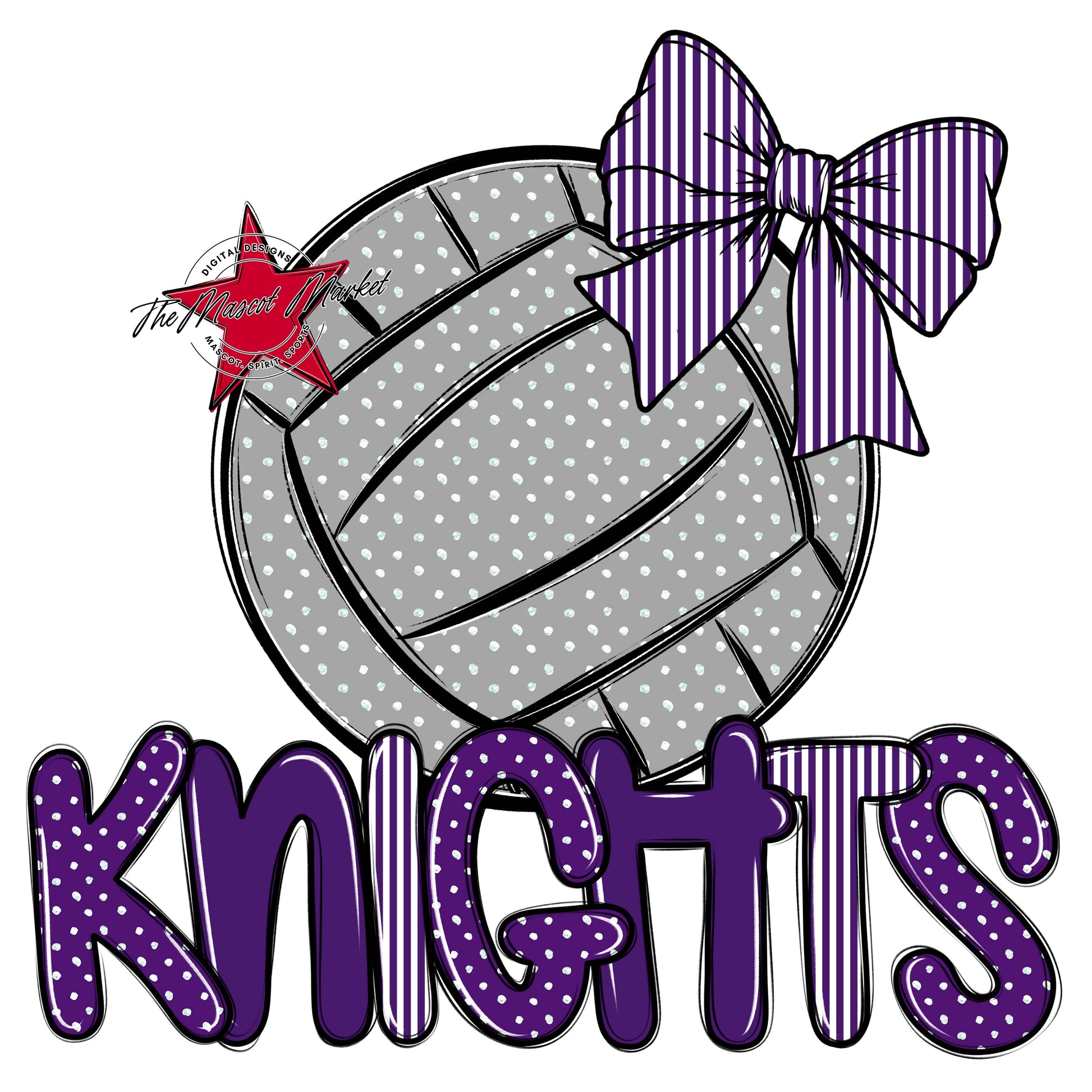 Knights Volleyball Spirit Design-Purple
