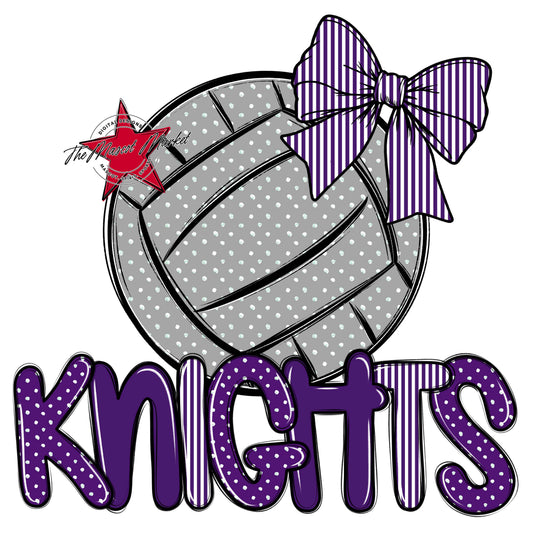 Knights Volleyball Spirit Design-Purple