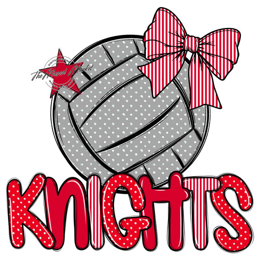 Knights Volleyball Spirit Design-Red