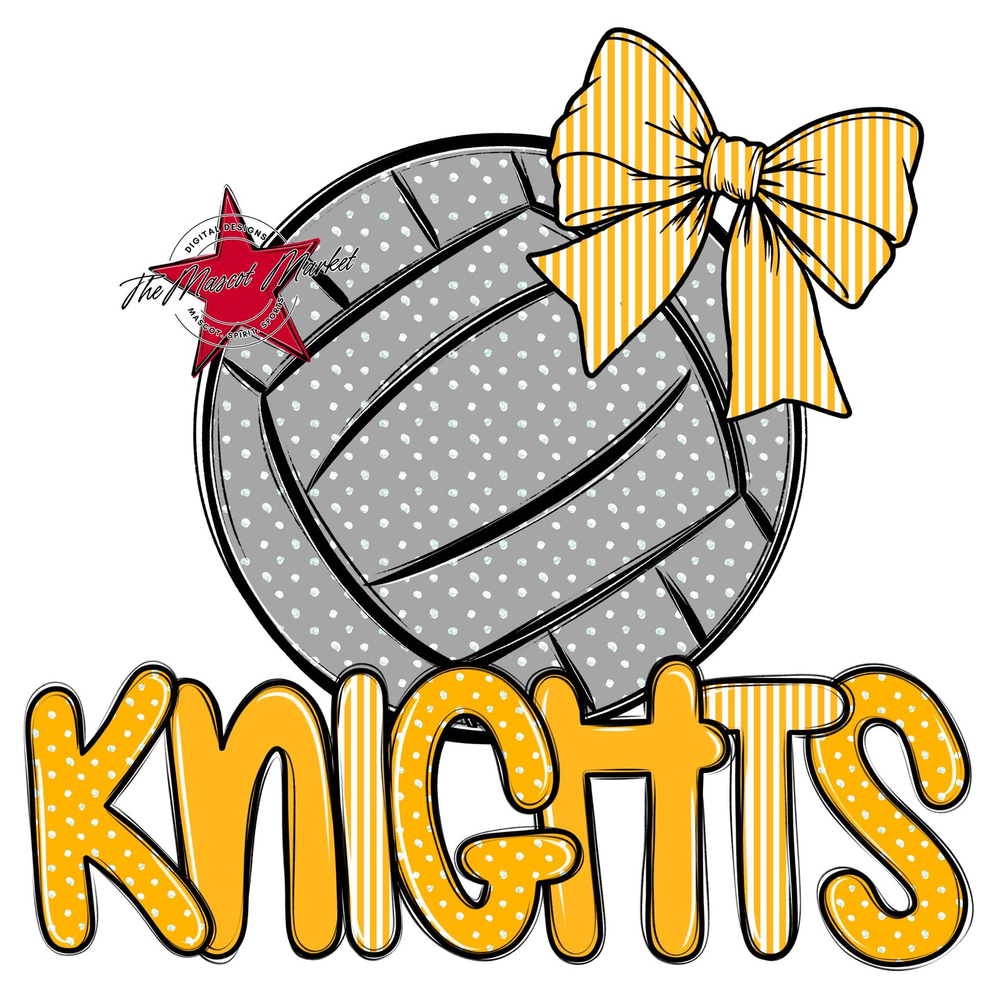 Knights Volleyball Spirit Design-Yellow