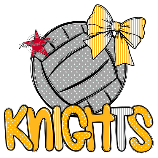 Knights Volleyball Spirit Design-Yellow