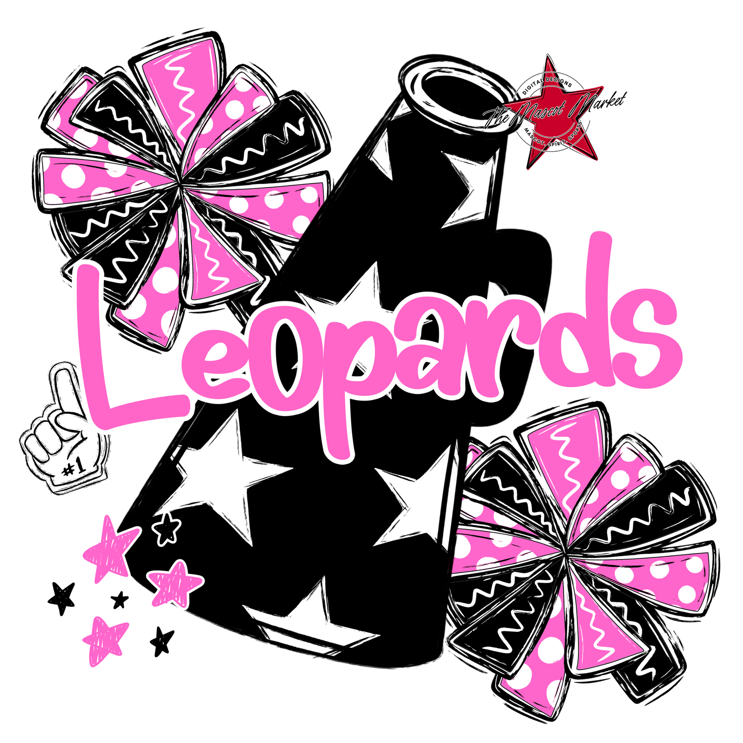Leopards Alpha Megaphone Design-Baby Pink
