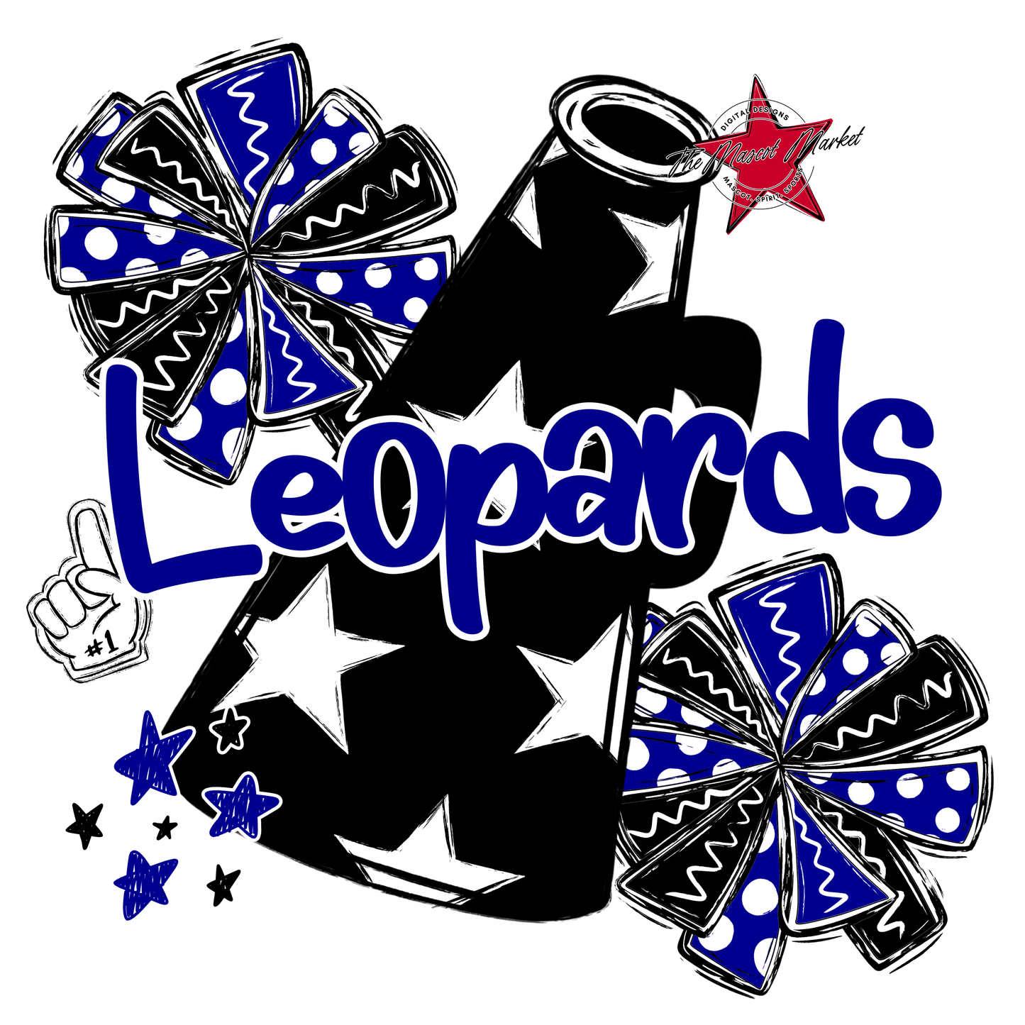 Leopards Alpha Megaphone Design-Blue