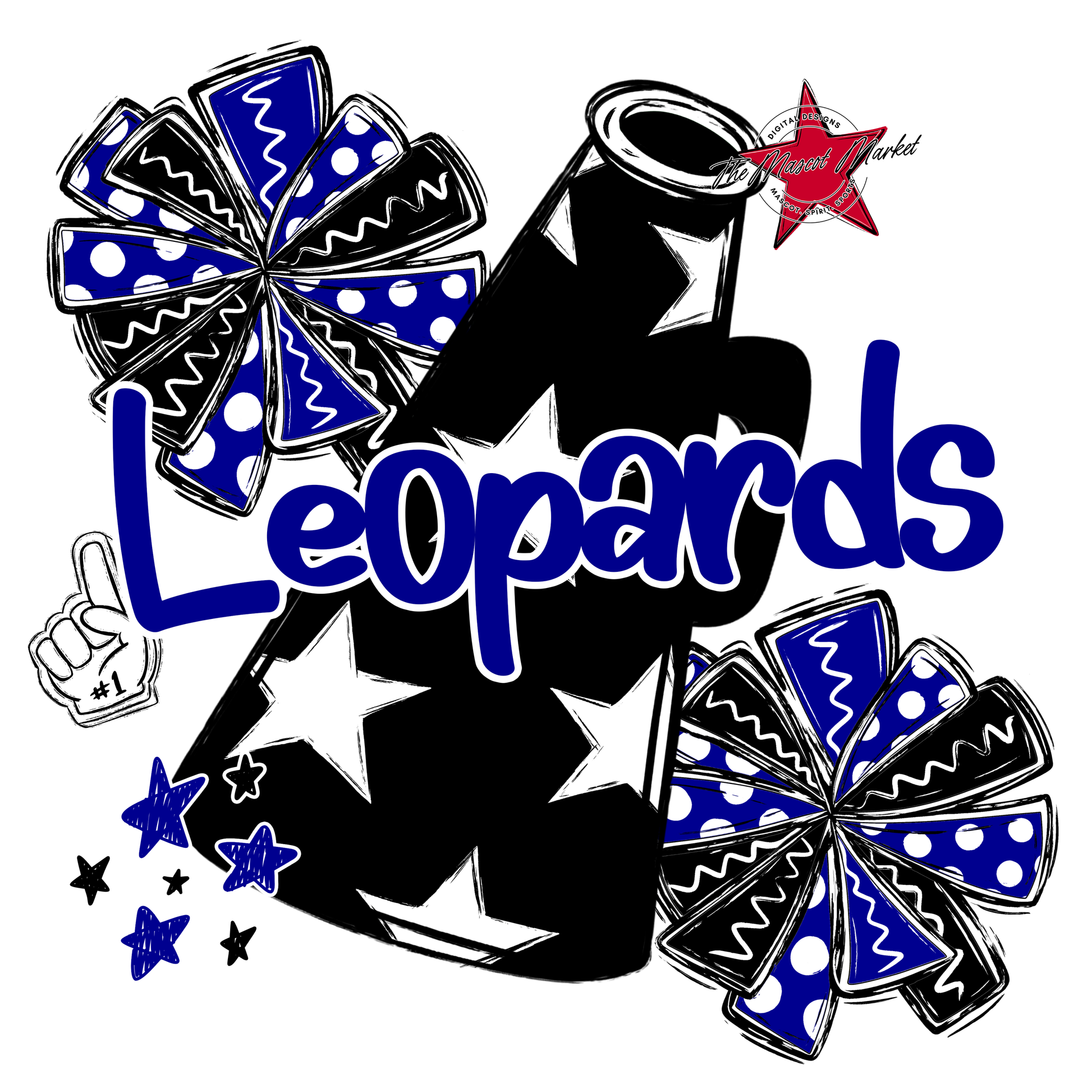 Leopards Alpha Megaphone Design-Blue