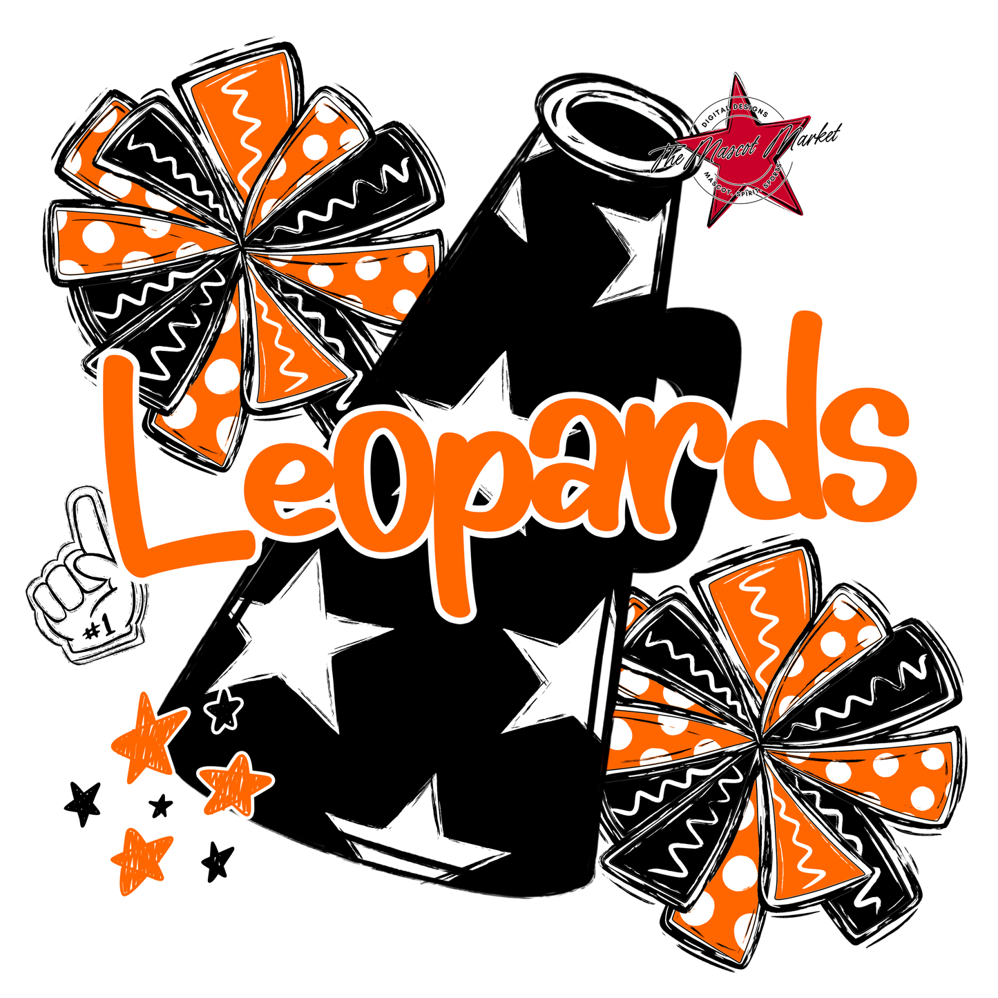 Leopards Alpha Megaphone Design-Orange