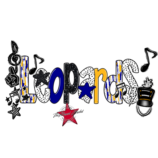 Leopards Band Scrape-Blue-Yellow