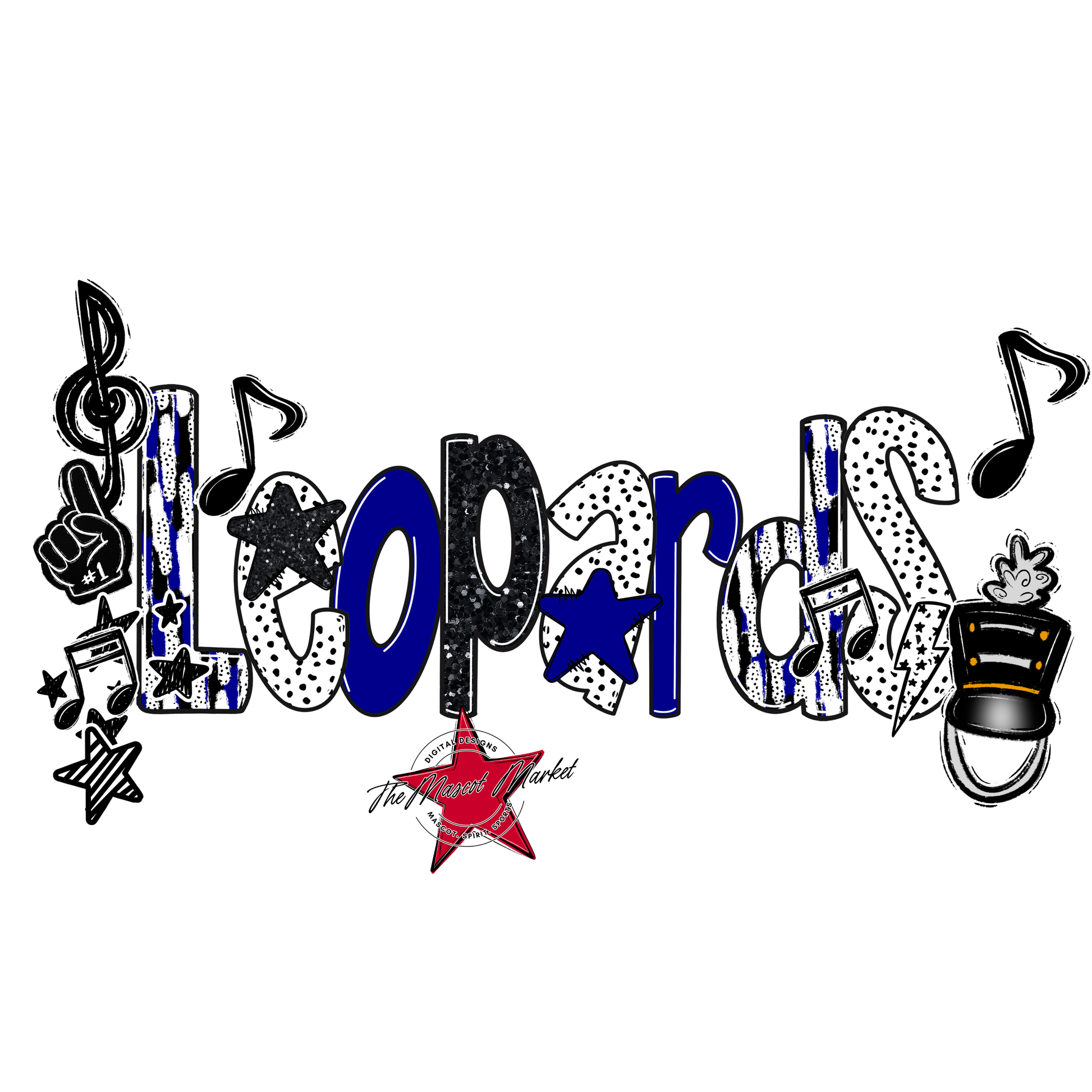 Leopards Band Scrape-Blue