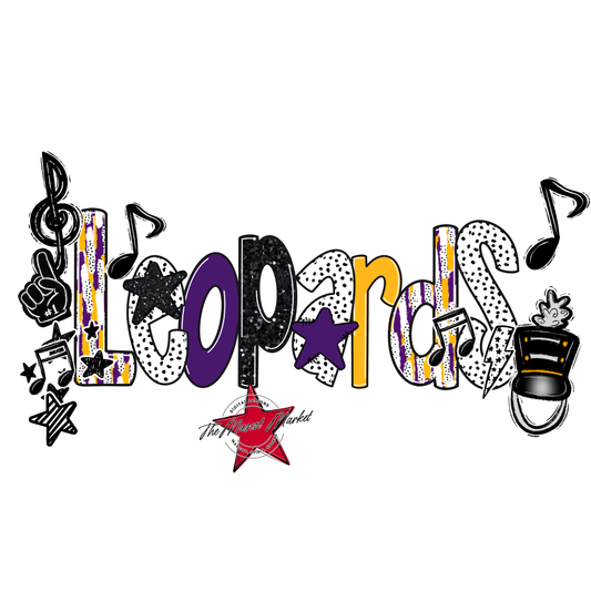 Leopards Band Scrape-Purple-Yellow