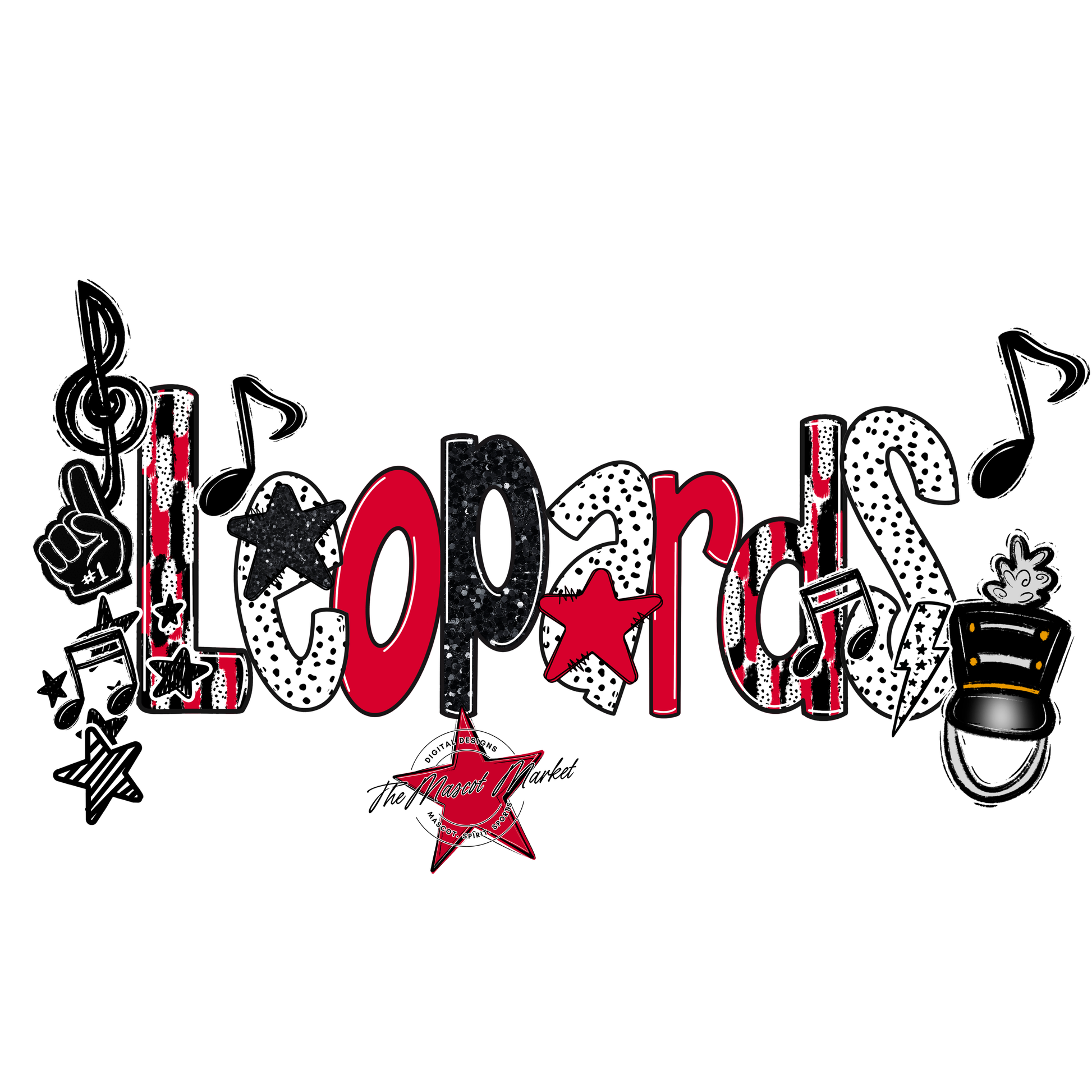 Leopards Band Scrape-Red