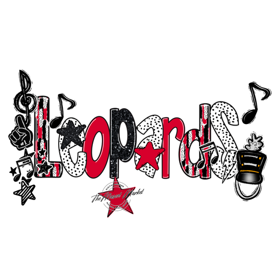 Leopards Band Scrape-Red