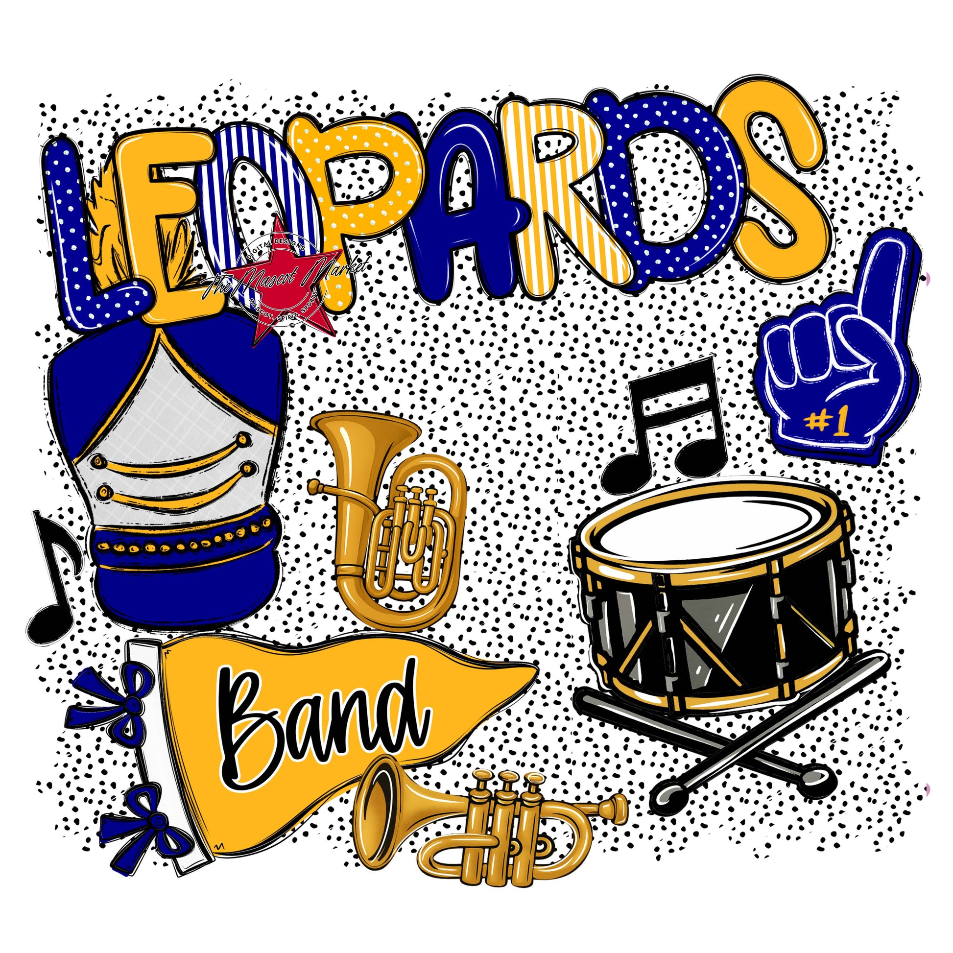 Leopards Band Spirit-Blue & Yellow