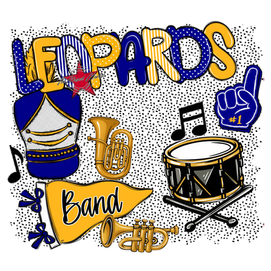 Leopards Band Spirit-Blue & Yellow