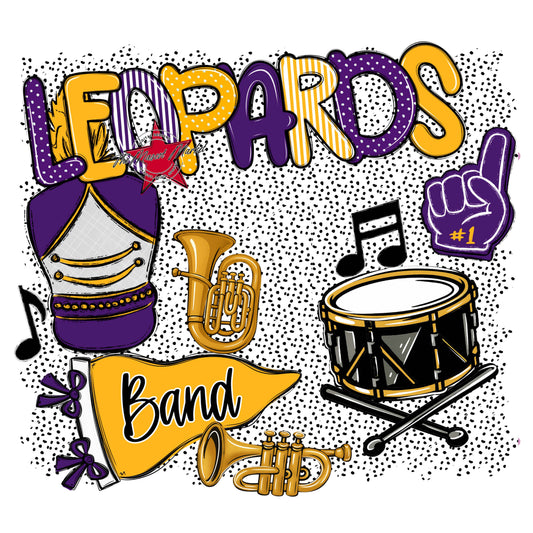 Leopards Band Spirit-Purple & Yellow
