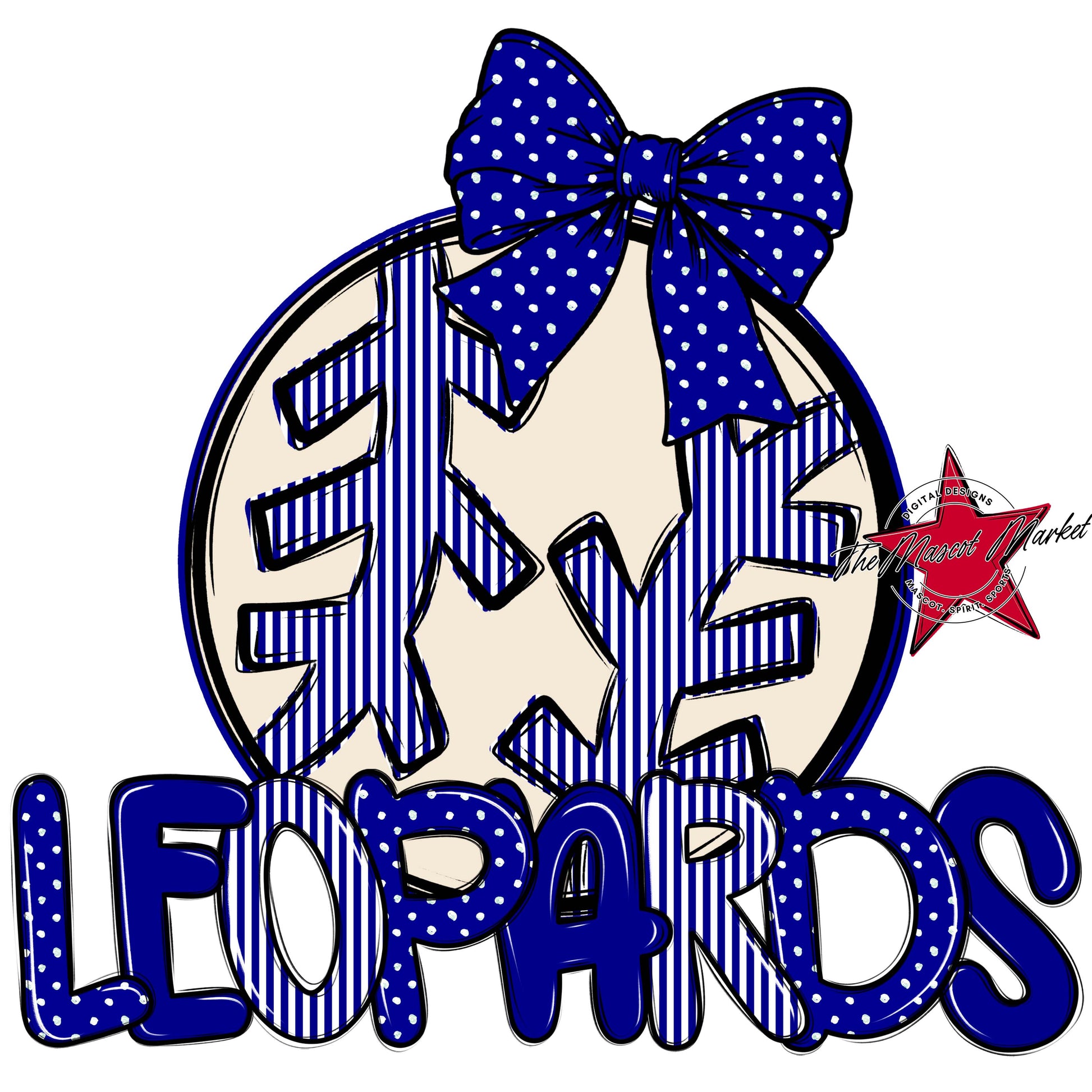 Leopards Baseball-Softball Spirit Design-Blue