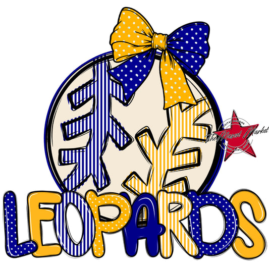 Leopards Baseball-Softball Spirit Design-Blue & Yellow
