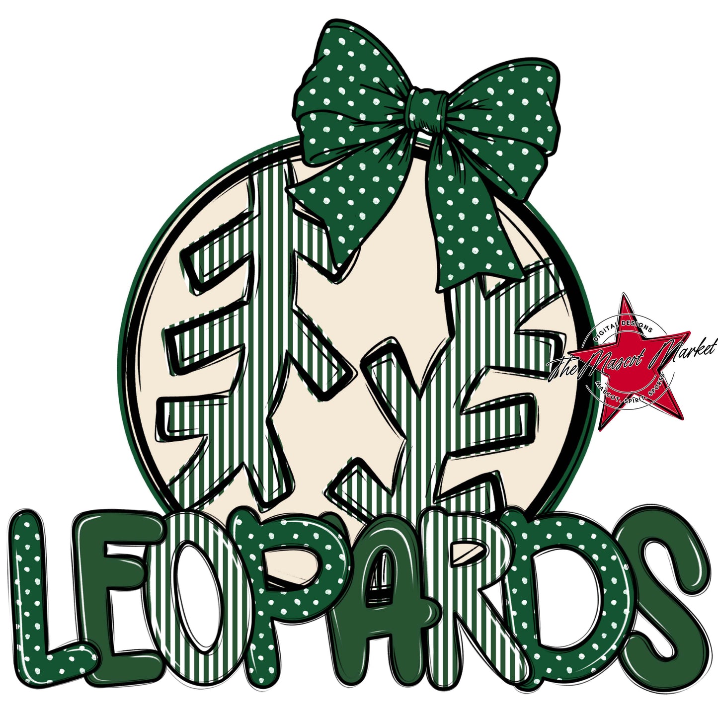 Leopards Baseball-Softball Spirit Design-Green