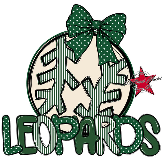 Leopards Baseball-Softball Spirit Design-Green