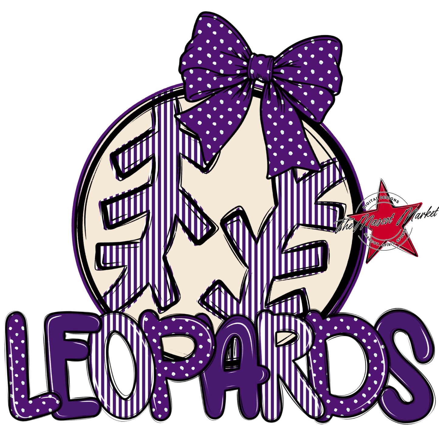 Leopards Baseball-Softball Spirit Design-Purple