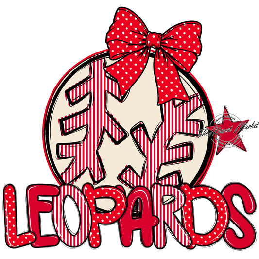 Leopards Baseball-Softball Spirit Design-Red