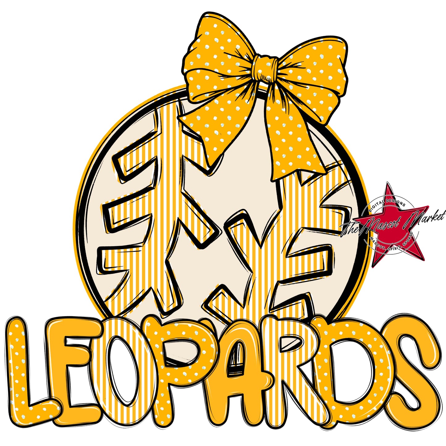 Leopards Baseball-Softball Spirit Design-Yellow
