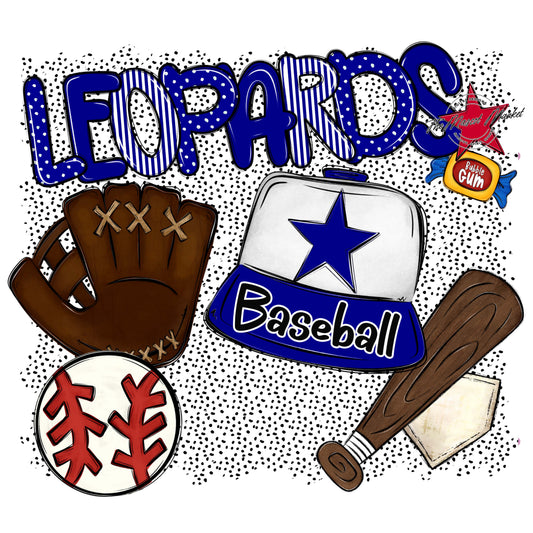 Leopards Baseball Spirit-Blue