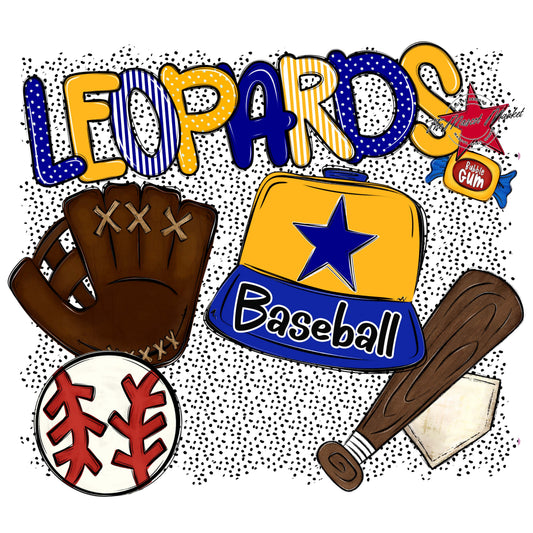 Leopards Baseball Spirit-Blue & Yellow
