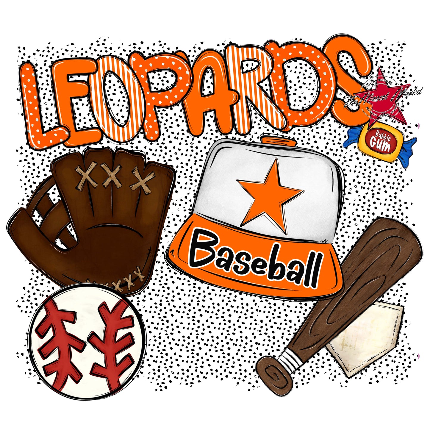 Leopards Baseball Spirit-Orange