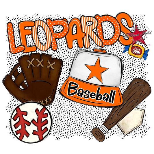 Leopards Baseball Spirit-Orange