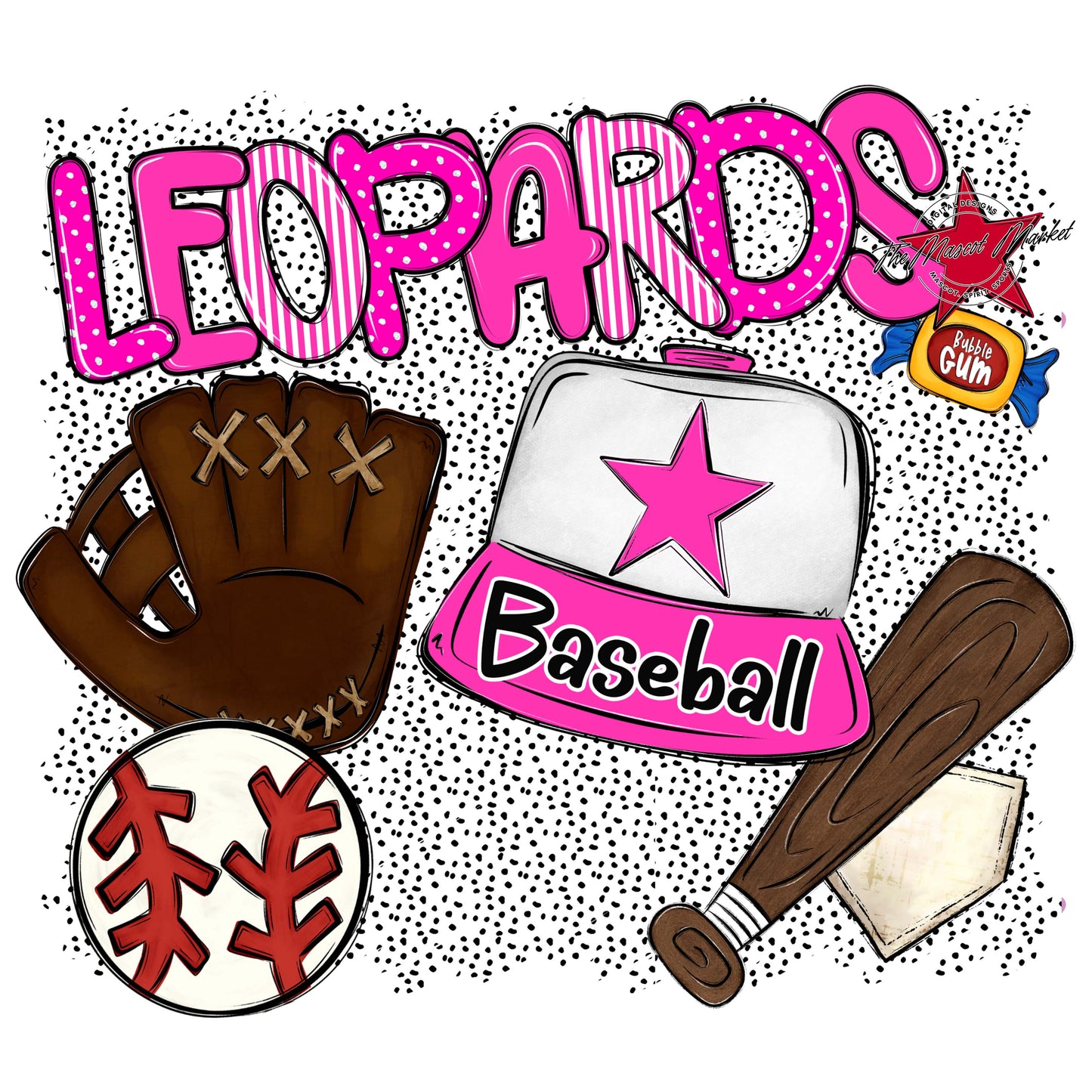 Leopards Baseball Spirit-Pink
