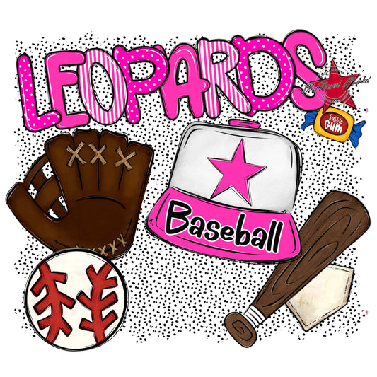 Leopards Baseball Spirit-Pink