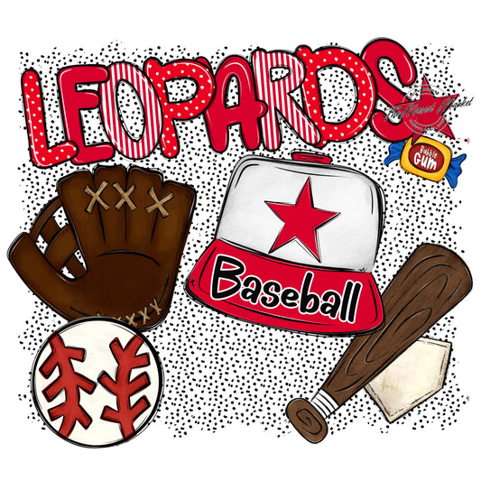 Leopards Baseball Spirit-Red