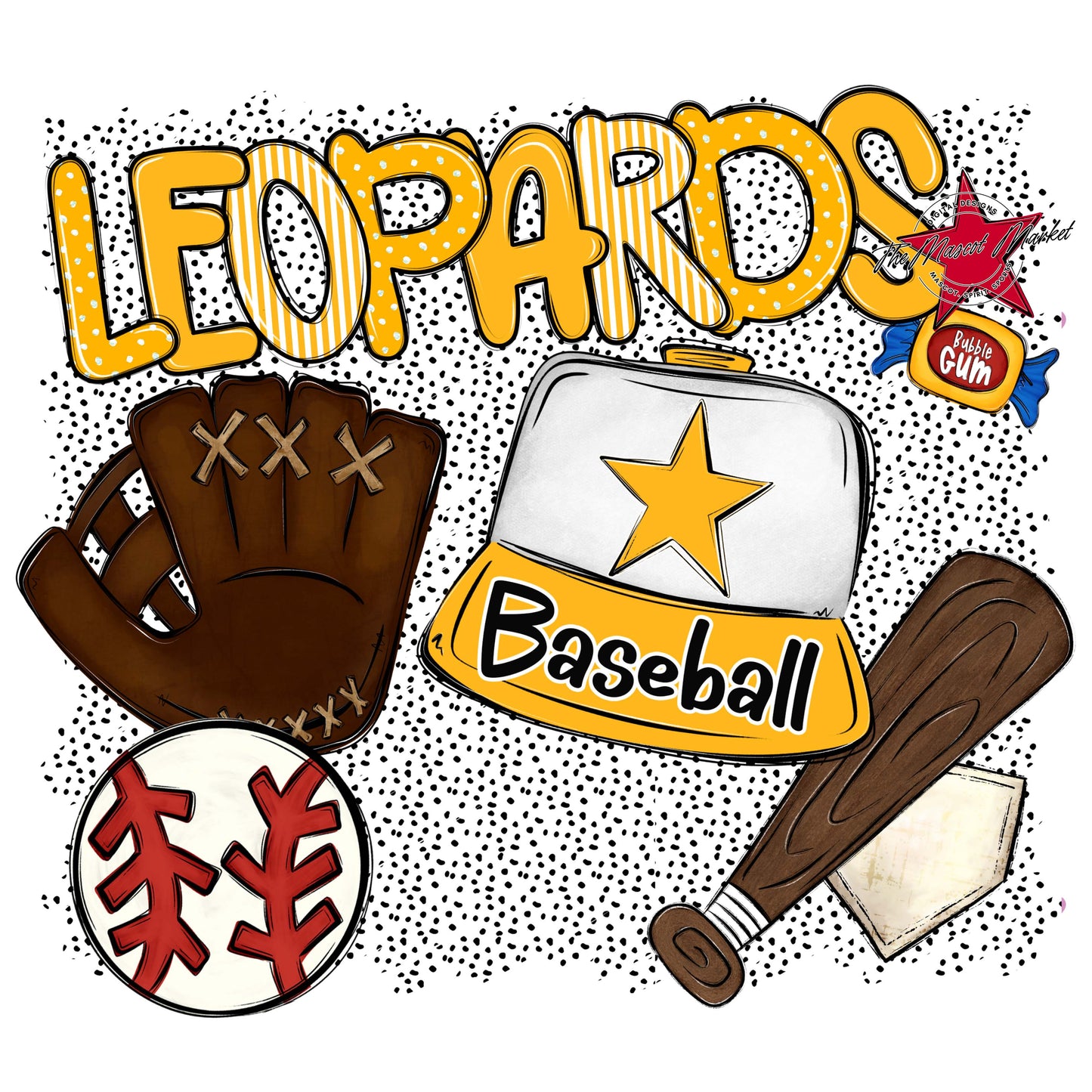 Leopards Baseball Spirit-Yellow