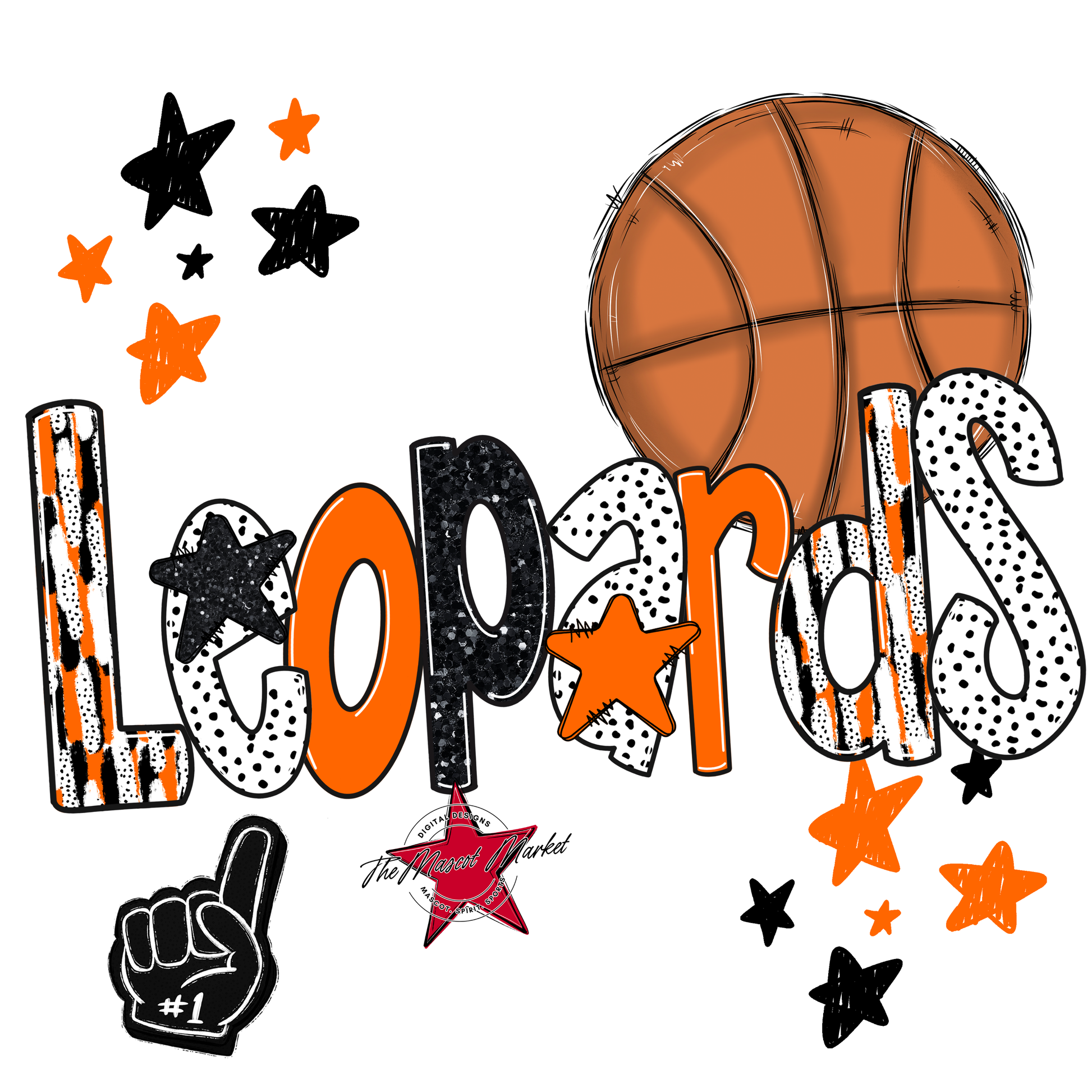 Leopards Basketball Scrape-Orange