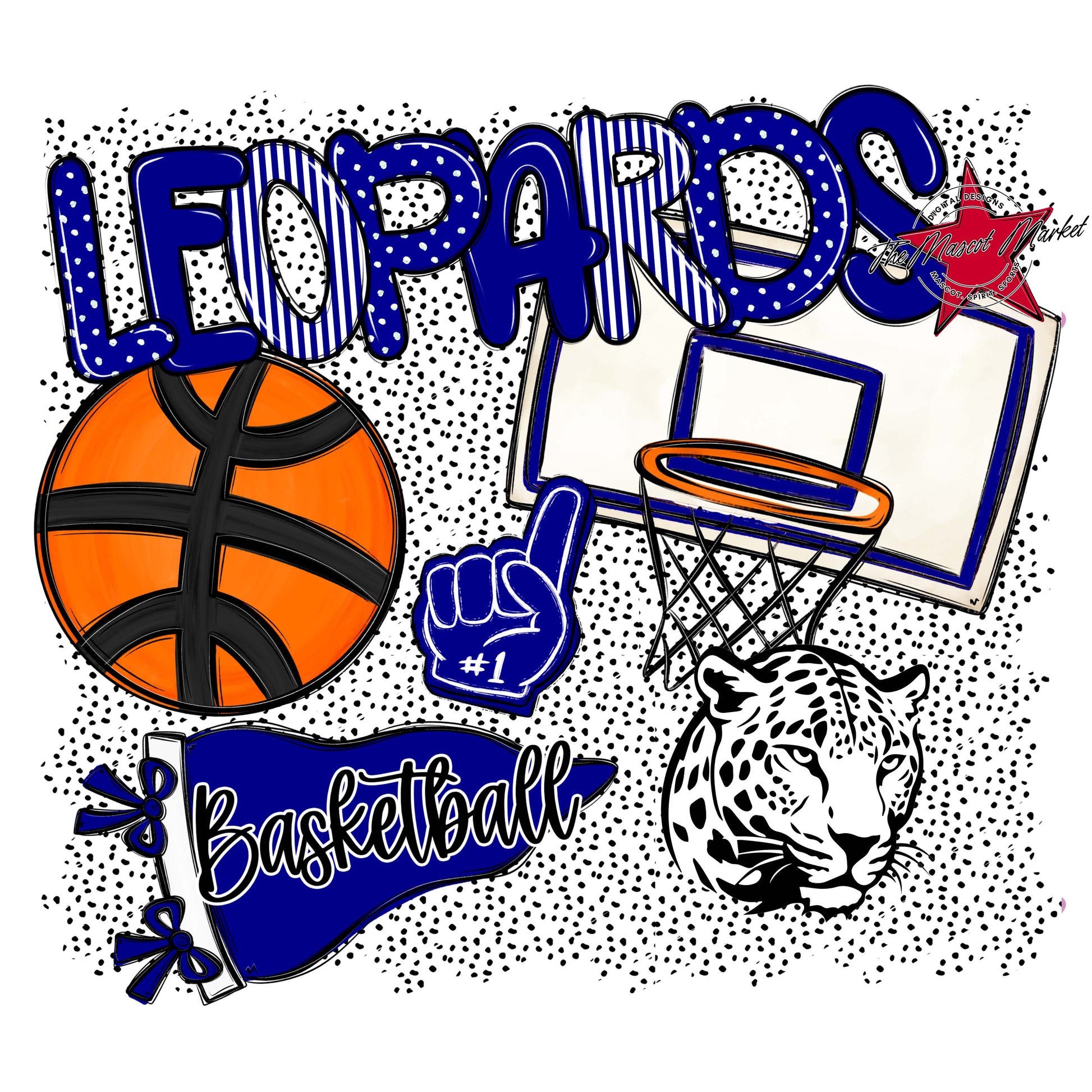 Leopards Basketball Spirit-Blue