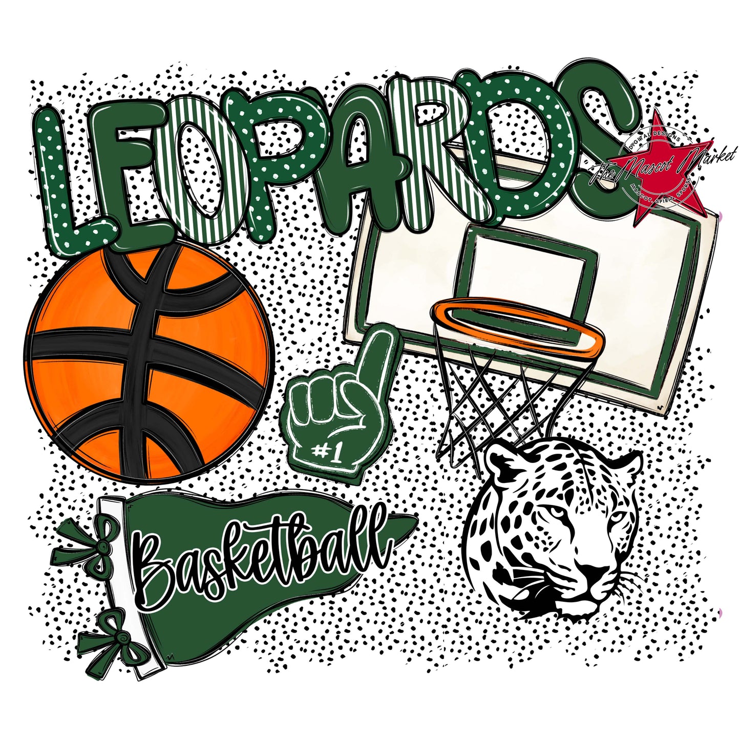 Leopards Basketball Spirit-Green