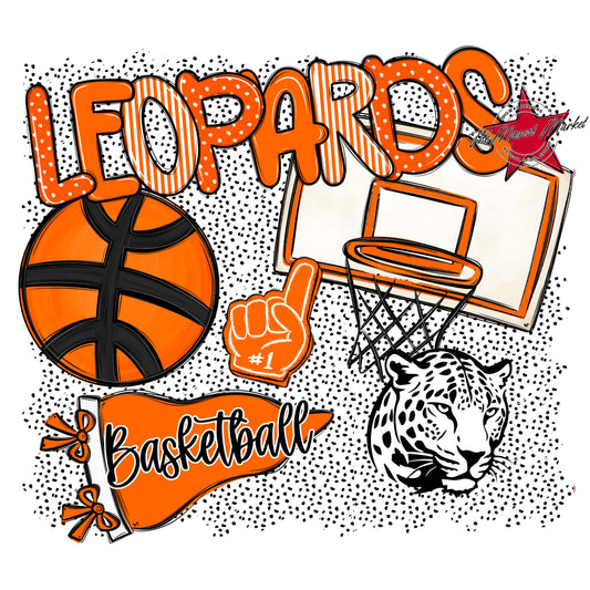 Leopards Basketball Spirit-Orange